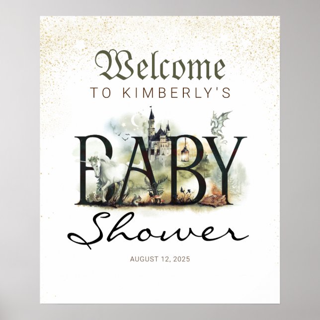 Baby shower Imaginaire Fairytale Affiche de bienve (Devant)