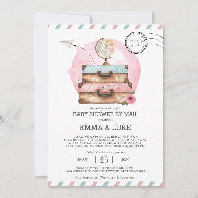 Baby shower interurbain Vintage par carte postale (Devant)