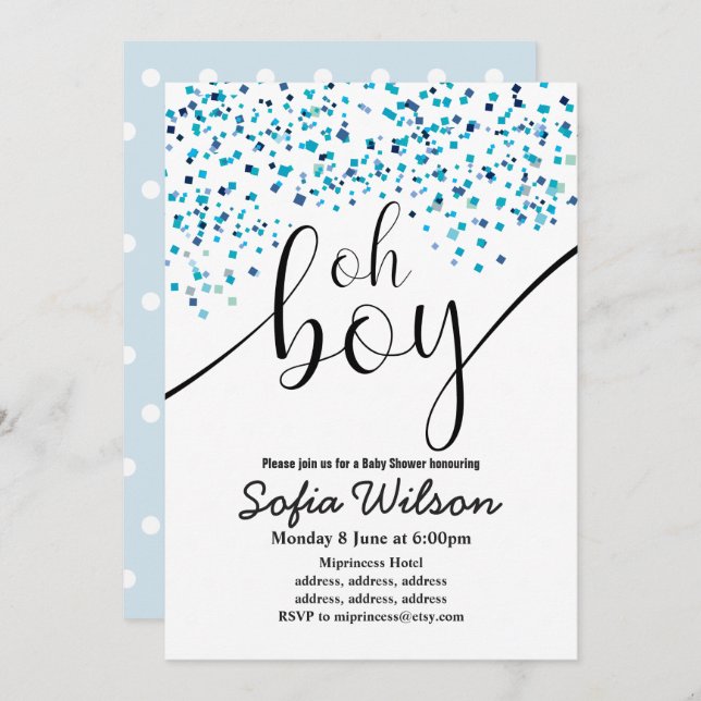 baby shower, invitation (Devant / Derrière)