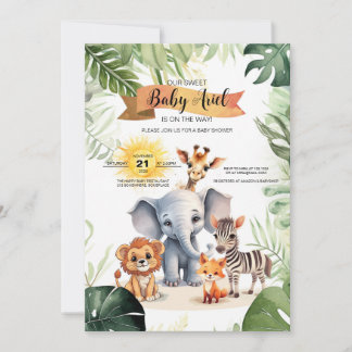 Baby shower invitation animaux de safari dans la j