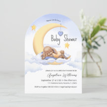 Baby shower invitation avec un adorable lapin.