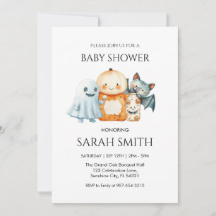 Baby shower Invitation Baby shower Halloween Ghost