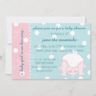 Baby shower Invitation bébé fille rose bleu