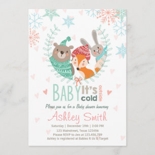 Baby shower invitation Bébé froid Dehors bois