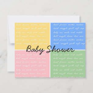Baby shower Invitation - bloc de couleur joie bébé