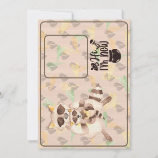 Baby Shower Invitation Custom Photo Raccoons Brown