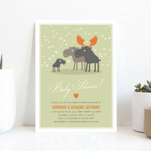 Baby shower Invitation de la famille Moose Deer