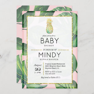 Baby shower Invitation de palme d'ananas tropicale