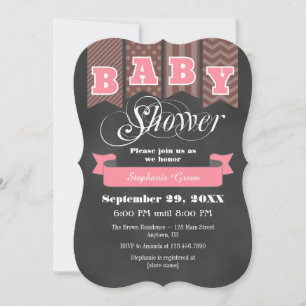Baby shower Invitation de tableau de bord Brown ro