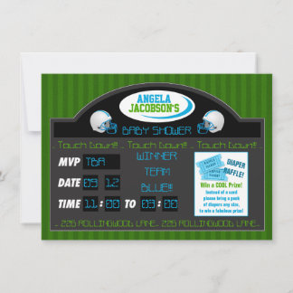 Baby shower Invitation Football Sports Scoreboard