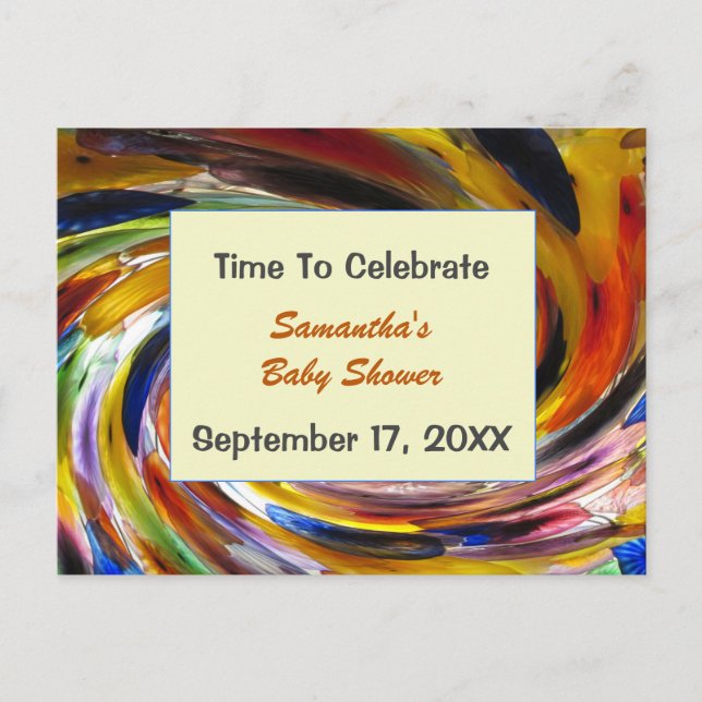 Baby shower Invitation Genre Neutre Coloré (Devant)