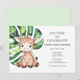 Baby shower Invitation Giraffe safari
