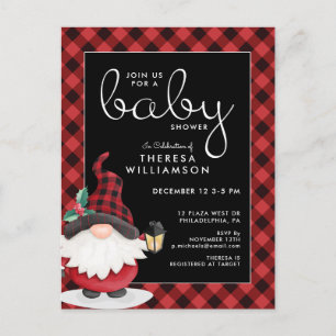 Baby shower Invitation Gnome Holiday