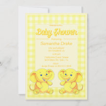 Baby shower Invitation Jouet Eléphant