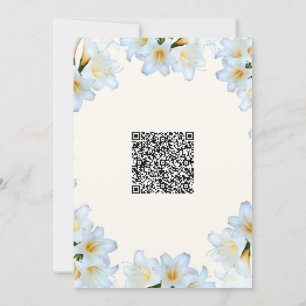 Baby shower Invitation Lily Flowers blanc Code QR