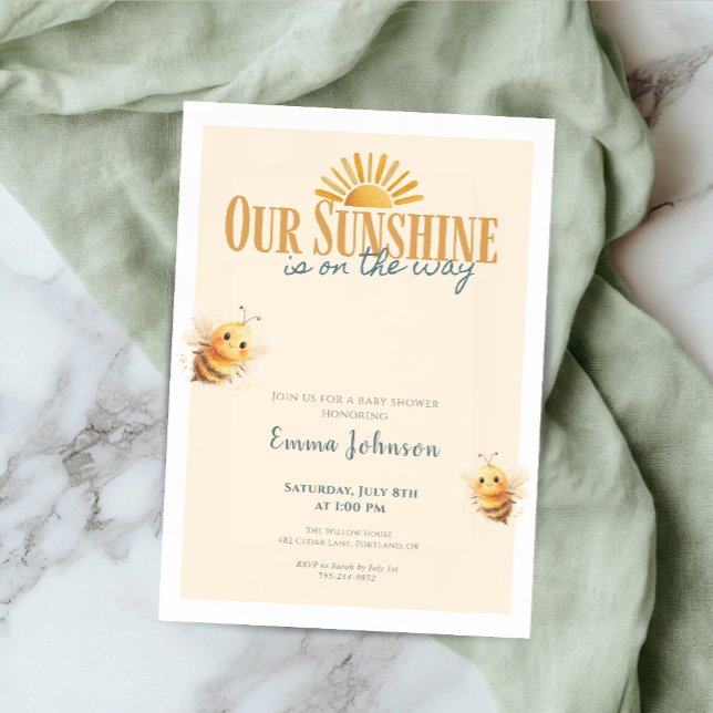 Baby Shower Invitation Our Sunshine (Créateur téléchargé)