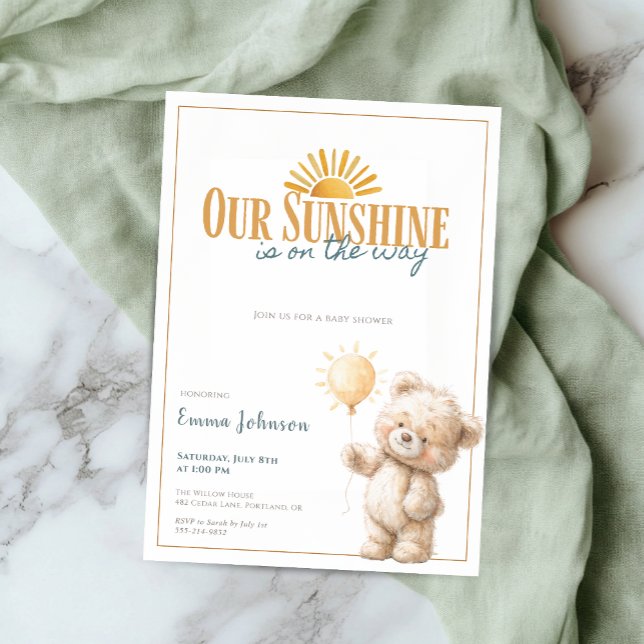 Baby Shower Invitation Our Sunshine (Créateur téléchargé)