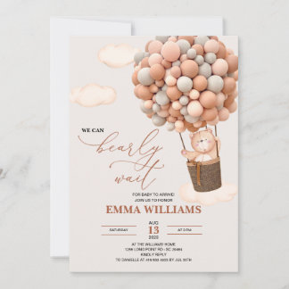 Baby shower Invitation Ours Nous Pouvons Attendre