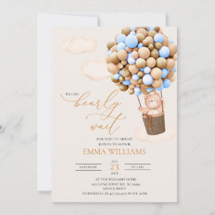 Baby shower Invitation Ours, on peut attendre vite