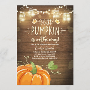 Baby shower invitation Petit Citrouille Bois d'aut