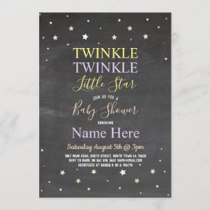 Baby shower Invitation Twinkle Twinkle Star Chalk