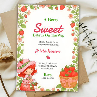 baby shower invitation with a Berry Sweet theme