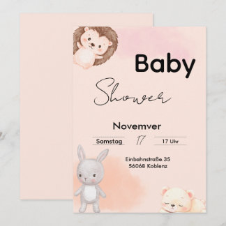Baby Shower Invitation Woodland Animals 