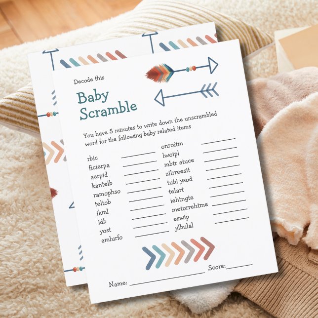Baby shower Jeu Bébé Bébé Flèches Boho Flèches (Créateur téléchargé)