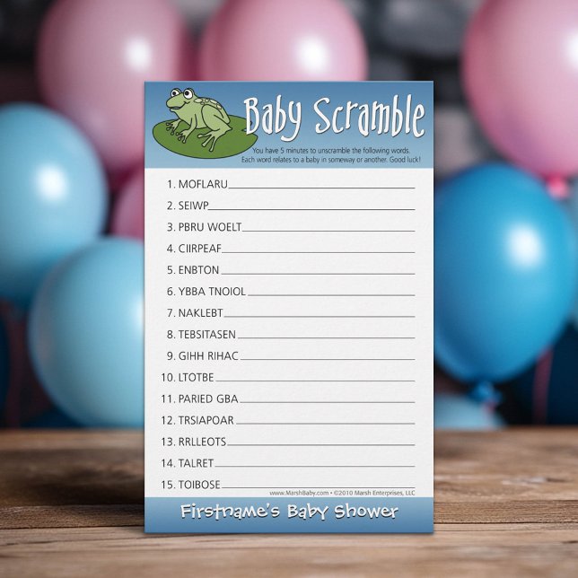 Baby shower Jeu - Bébé Mot Scramble (Custom Baby Shower Games)