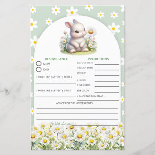 Baby shower Jeu Bunny Genre Neutre Prédiction
