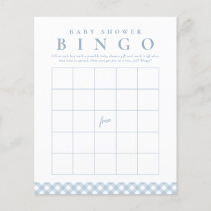 Baby shower jeu de bingo en en vichy bleu mignon