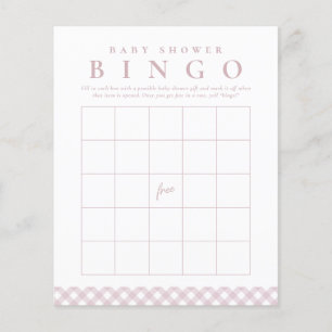 Baby shower jeu de bingo en en vichy rose mignon