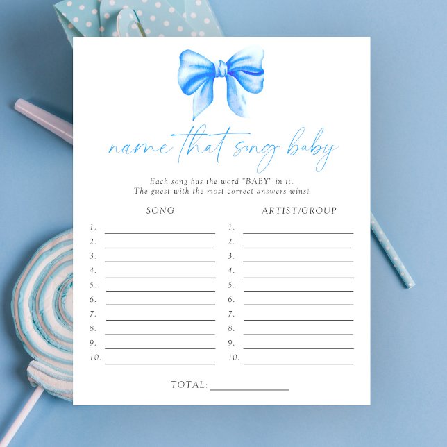 Baby shower jeu de devinette de chanson au ruban b (Créateur téléchargé)