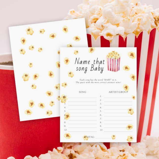 Baby shower jeu de nom de chanson bébé thème popco (Créateur téléchargé)