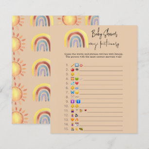 Baby shower jeu d'images avec émojis arc-en-ciel b
