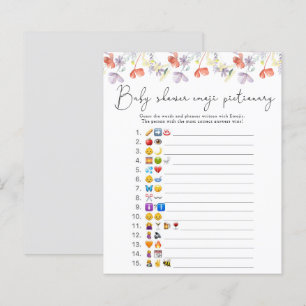 Baby shower jeu d'images avec emojis de fleurs sau