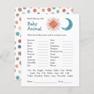 Baby shower Jeu Match Maman & Baby Boho Sun Moon