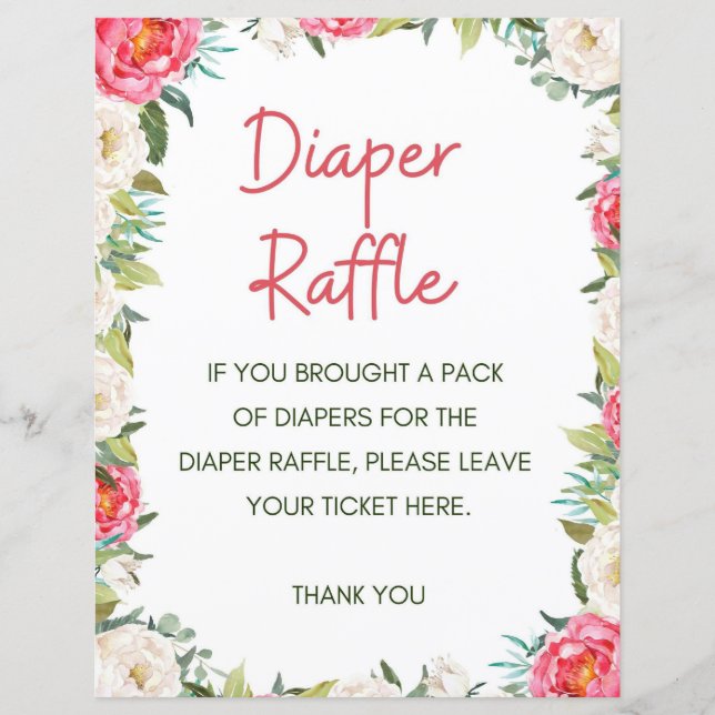 Baby shower Jeu rose et ivoire florale (Devant)