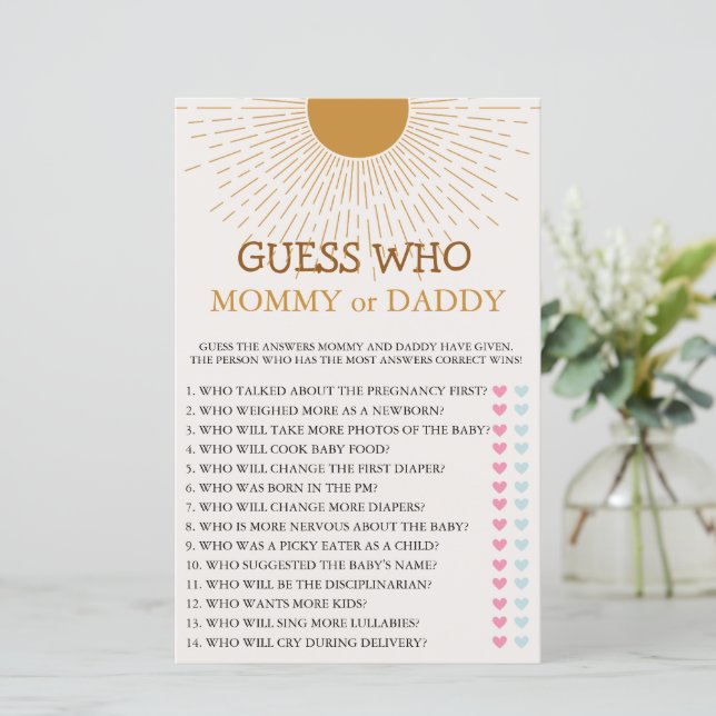 Baby shower Jeu Voici Le Fils (Debout devant)