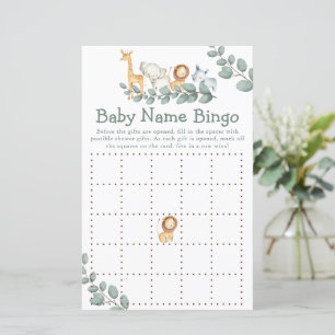 Baby shower Jeu Wild One Bingo