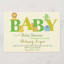 Baby shower Jungle Animaux Invitations