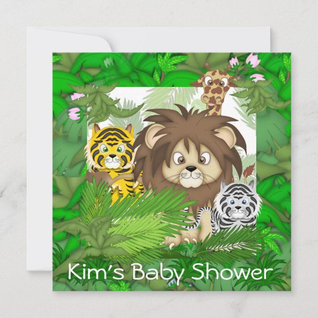 BABY SHOWER Jungle ZOO Invitations NEUTRE (Devant)