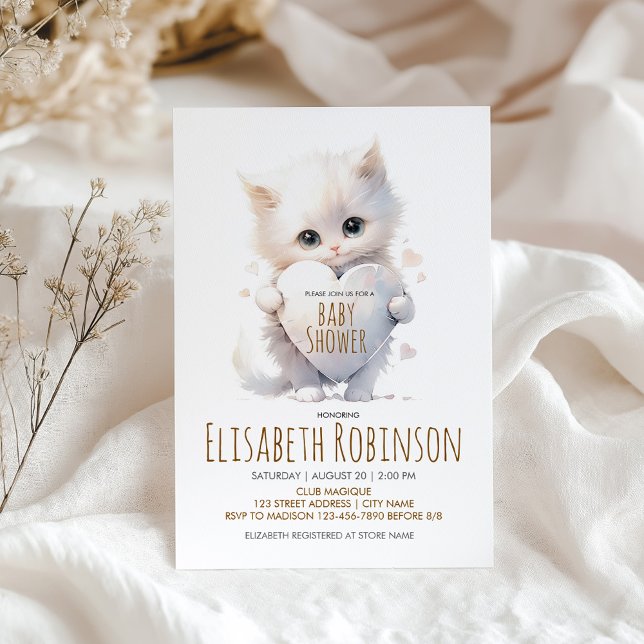 Baby shower Kitten Invitation personnalisée (Créateur téléchargé)