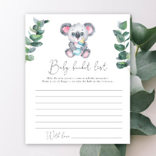 Baby-shower koala - Liste de choses à faire pour b