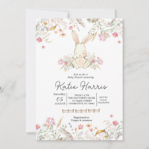 Baby shower lapin, bébé lapin Invitation