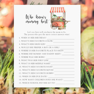 Baby shower légumes - Qui connaît le mieux maman