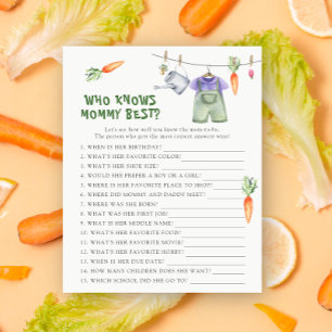 Baby shower légumes - Qui connaît le mieux maman