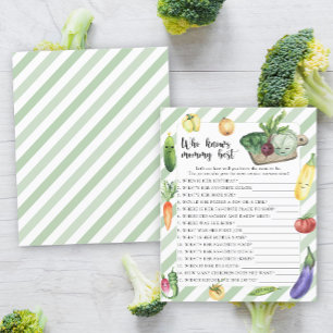 Baby shower légumes - Qui connaît le mieux maman