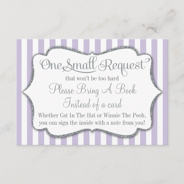 Baby shower Lilac Grey Apportez Un Lavande Carte L (Devant)