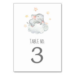 Baby shower Little Elephant Girl Numéro de table